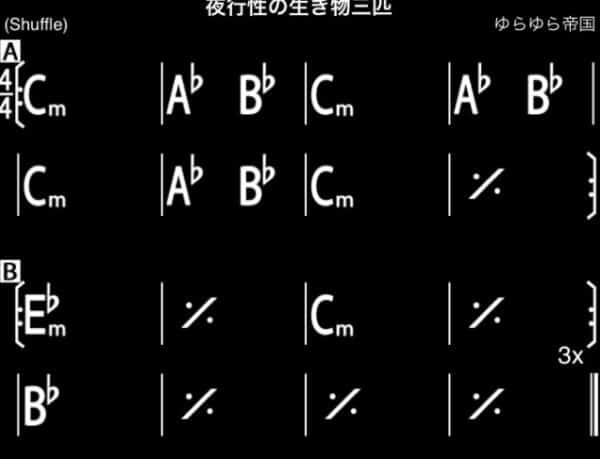 irealProデータ夜行性の生き物三匹- ゆらゆら帝国