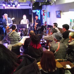 藤井サックス教室 津田ベース教室 中尾ギター教室共同 OPEN MIC & JAM Session 3.31でした。