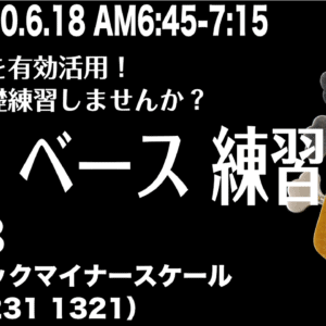 【ベース 朝練 ライブ練習会 vol.3 】ハーモニックマイナースケール inC(1231)